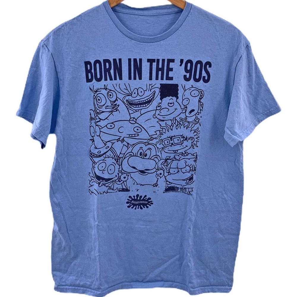 Born In The 90s Nickelodeon Characters Graphic TShirt Blue Size Large estimated